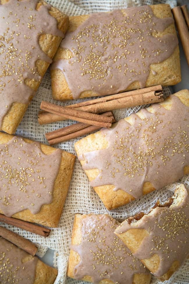 Homemade Apple Pop Tarts with cinnamon glaze