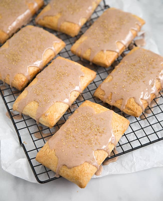 Homemade Apple Pop Tarts with cinnamon glaze