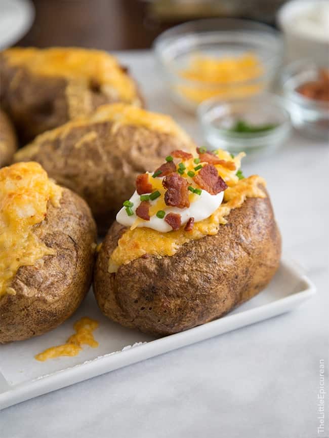 Cheddar Bacon Twice Baked Potato - The Little Epicurean