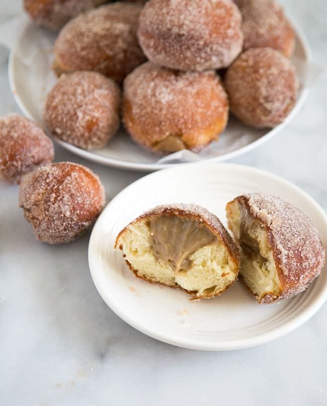 Coffee Custard Filled Doughnuts | the little epicurean