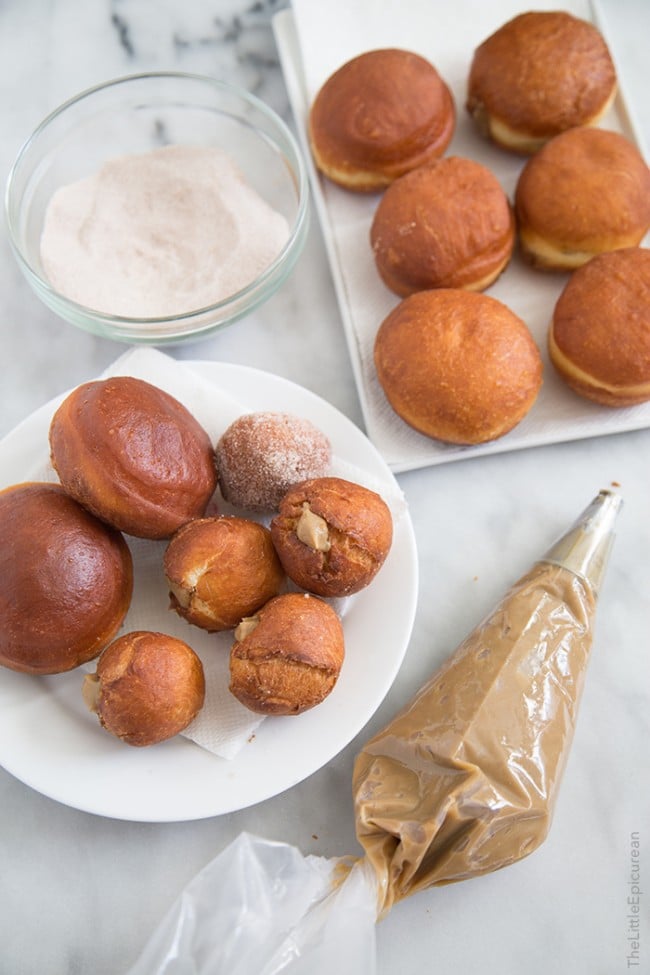 Coffee Custard Filled Doughnuts | the little epicurean