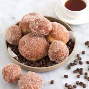 Coffee Custard Filled Doughnuts | the little epicurean