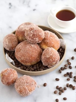 Coffee Custard Filled Doughnuts | the little epicurean