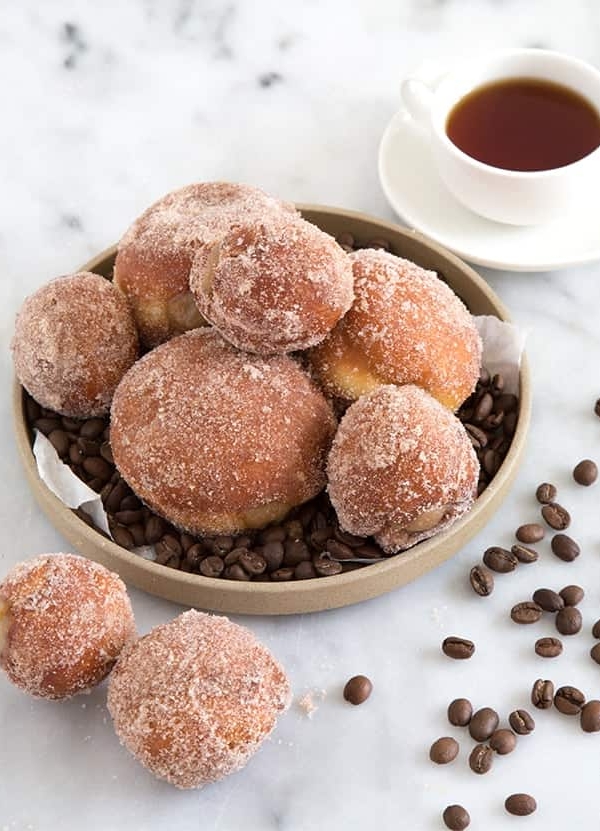Coffee Custard Filled Doughnuts | the little epicurean