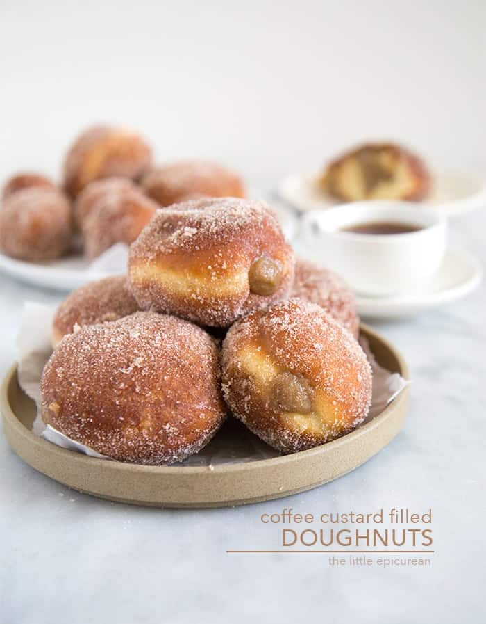 Coffee Custard Filled Doughnuts | The Little Epicurean