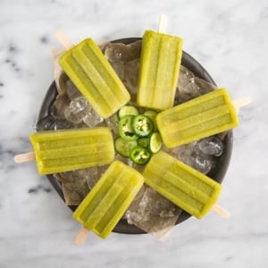 Pineapple Jalapeño Green Popsicles | the little epicurean