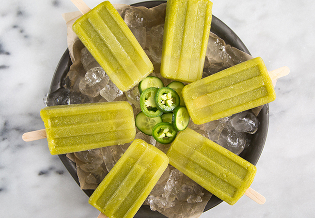 Pineapple Jalapeño Green Popsicles | the little epicurean