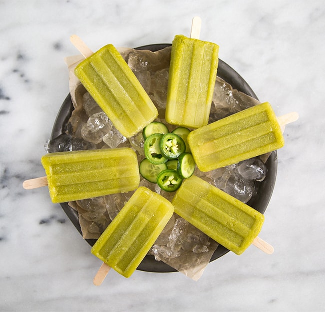 Pineapple Jalapeño Green Popsicles | the little epicurean