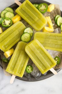Pineapple Jalapeño Green Popsicles | the little epicurean