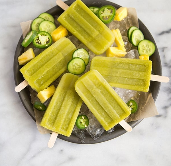 Pineapple Jalapeño Green Popsicles | the little epicurean