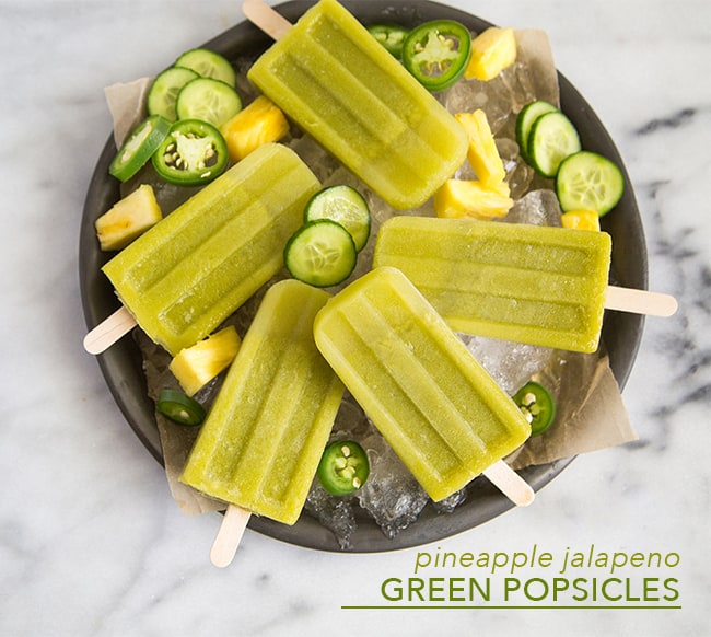 Pineapple Jalapeno Green Popsicles | the little epicurean