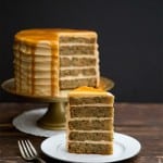 Brown Butter Zucchini Cake with salted caramel