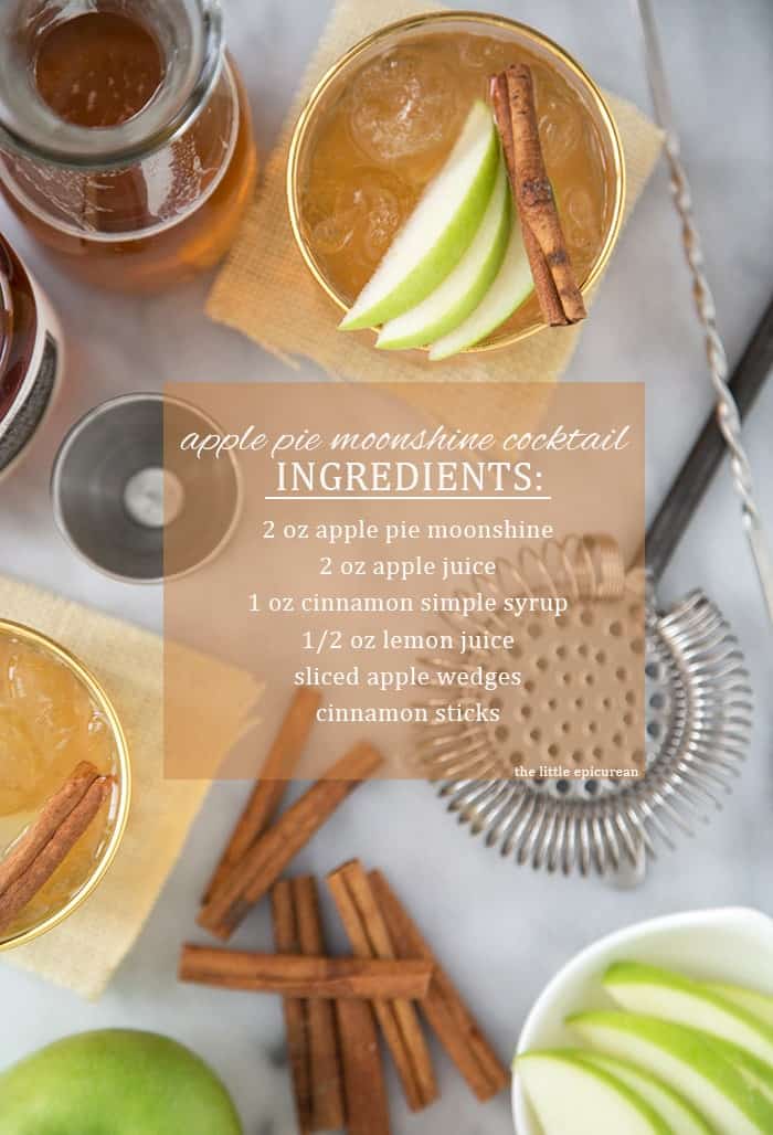 Apple Pie Moonshine Cocktail Ingredients | the little epicurean