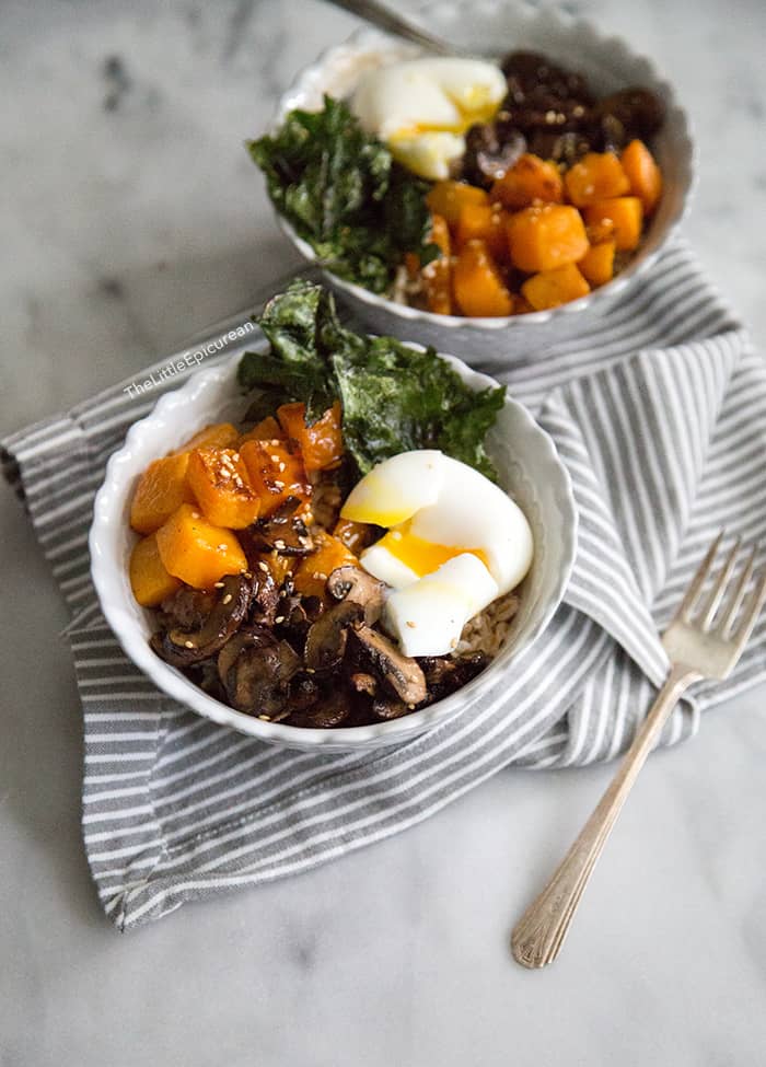 Barley Rice Bowl with roasted vegetables