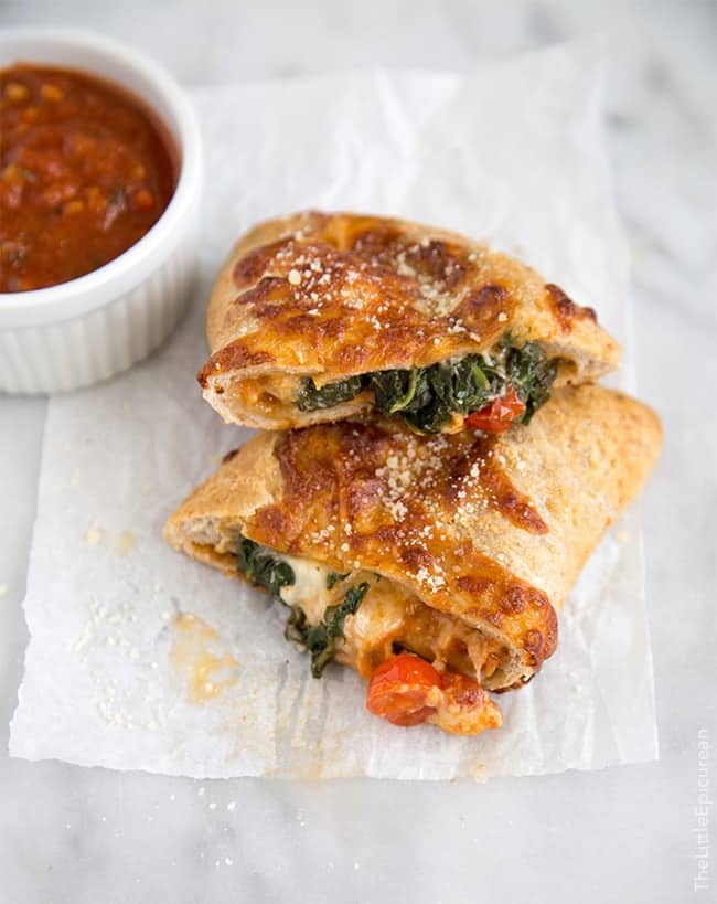 Spicy Chicken Sausage and Spinach Calzone