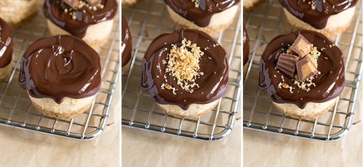 Mini Peanut Butter Pretzel Cheesecakes