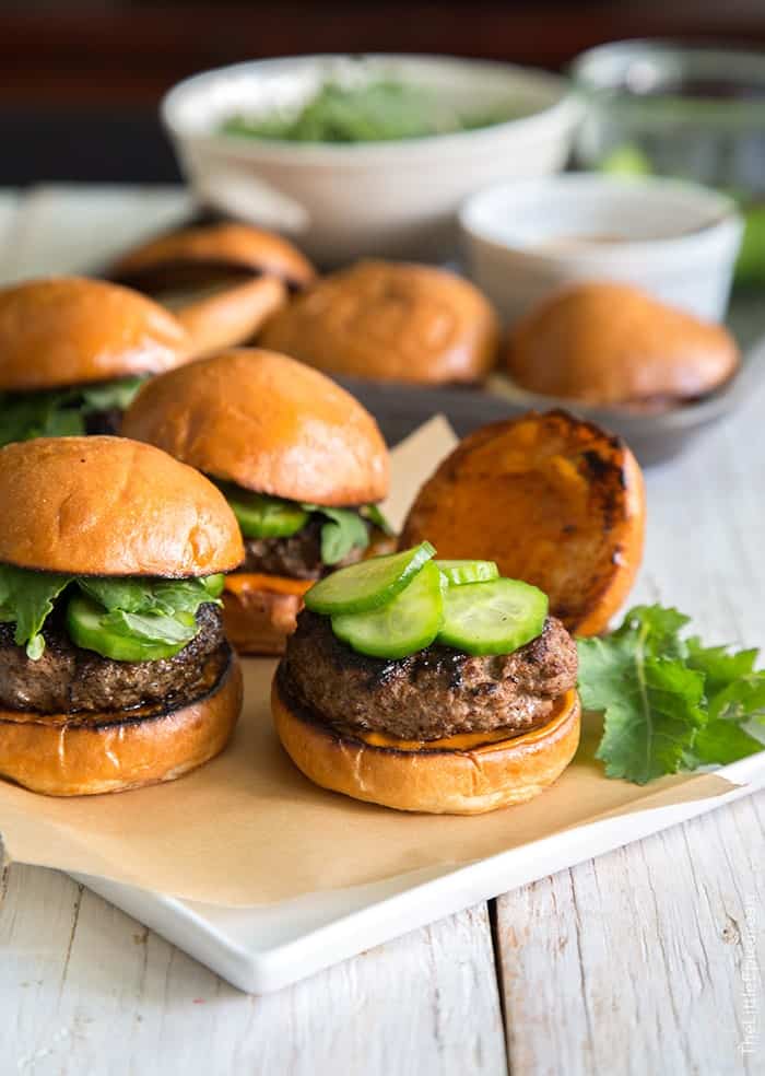 Asian Sliders with gochujang mayo