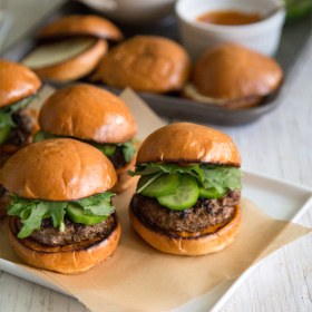 Asian Sliders with gochujang mayo