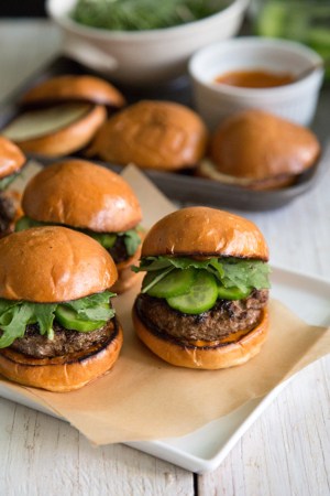 Asian Sliders with gochujang mayo