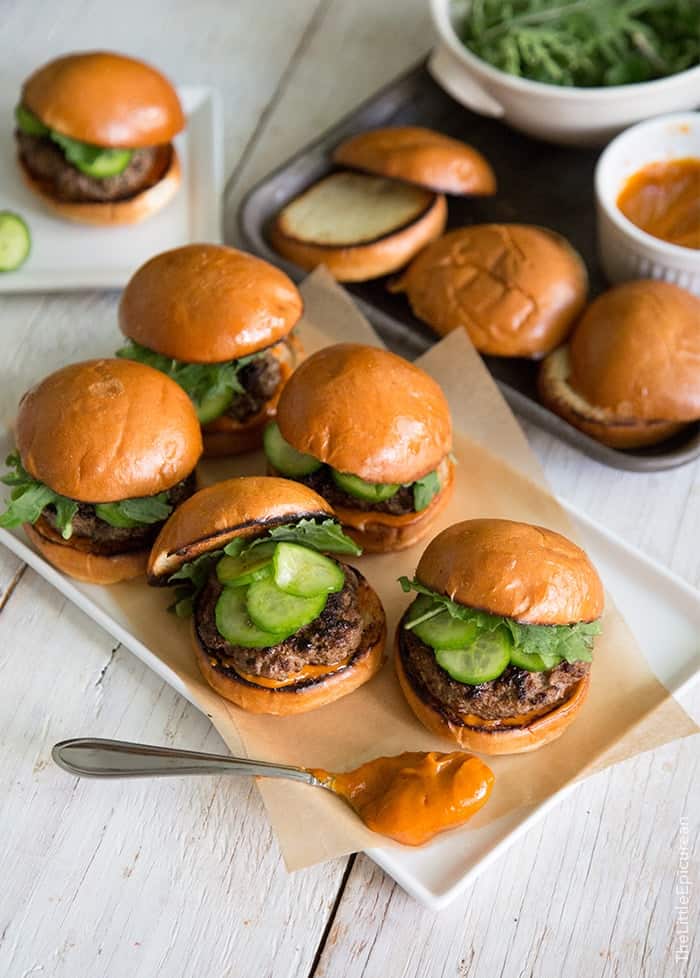 Asian Sliders with gochujang mayo