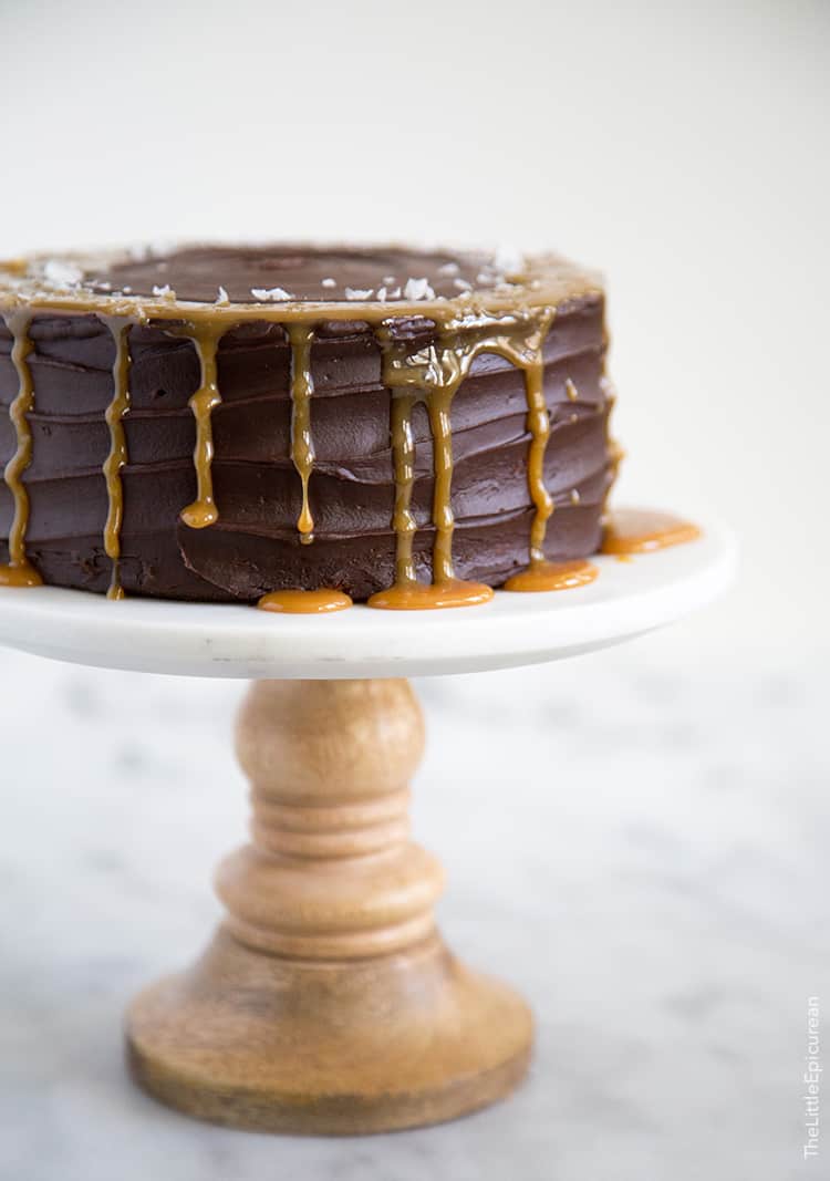 Buttermilk Chocolate Cake with caramel