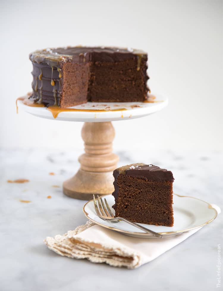 Buttermilk Chocolate Cake with caramel