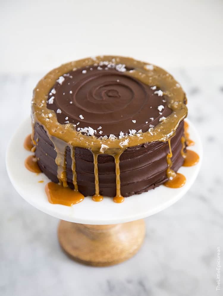 Buttermilk Chocolate Cake with caramel