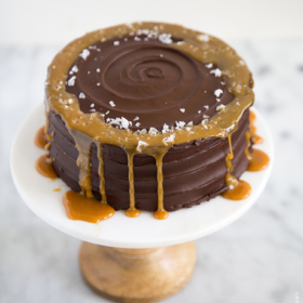 Buttermilk Chocolate Cake with caramel