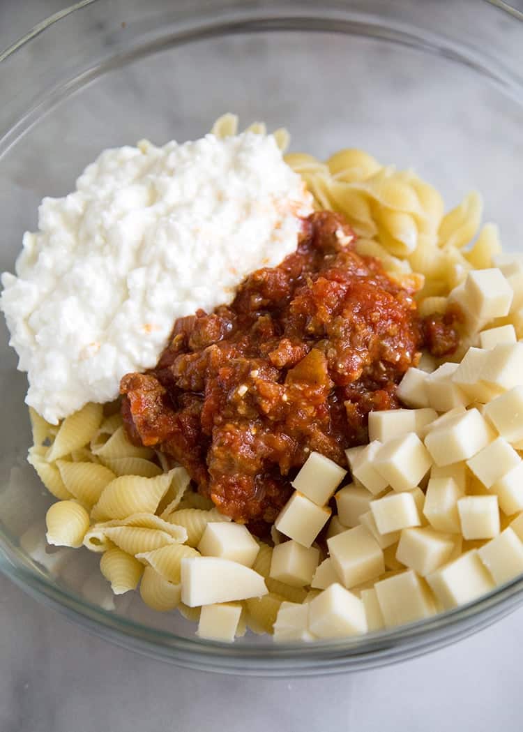 Cheesy Baked Pasta with Italian Sausage- The Little Epicurean