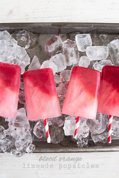 Blood Orange Limeade Popsicles