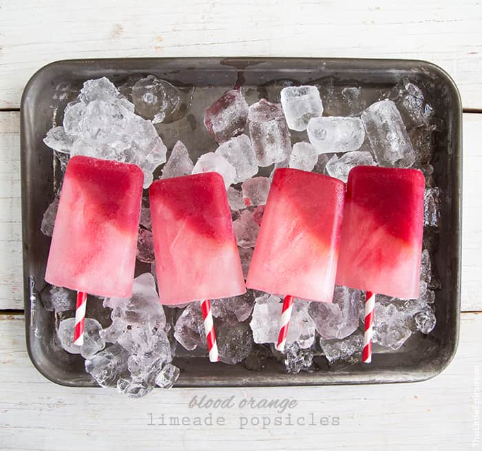 Blood Orange Limeade Popsicles