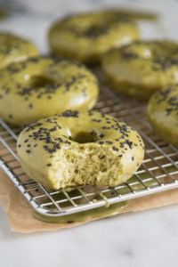 Black Sesame Matcha Doughnuts (baked)