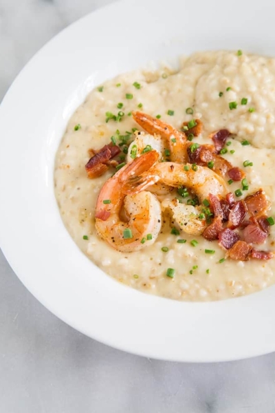 Shrimp and Oatmeal "Grits" | the little epicurean