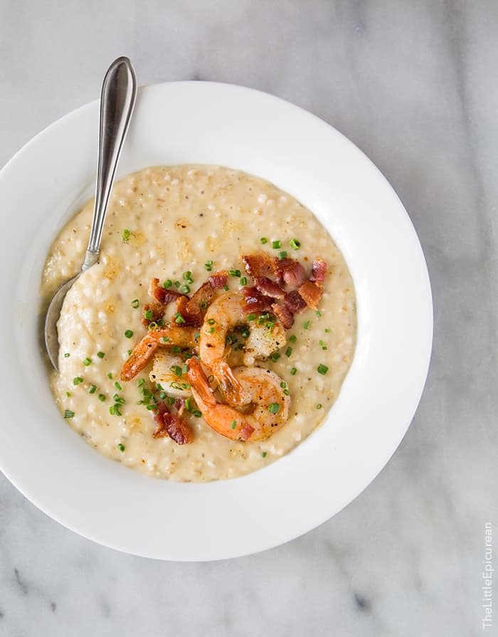 Shrimp and Oatmeal "Grits" | the little epicurean