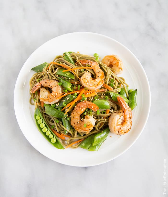 Soba Noodles with Shrimp and Snap Peas | the little epicurean