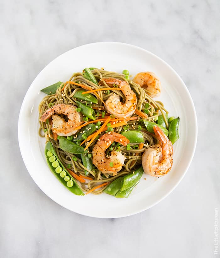 15-Minute Garlic Shrimp Soba Noodles - Lena's Kitchen