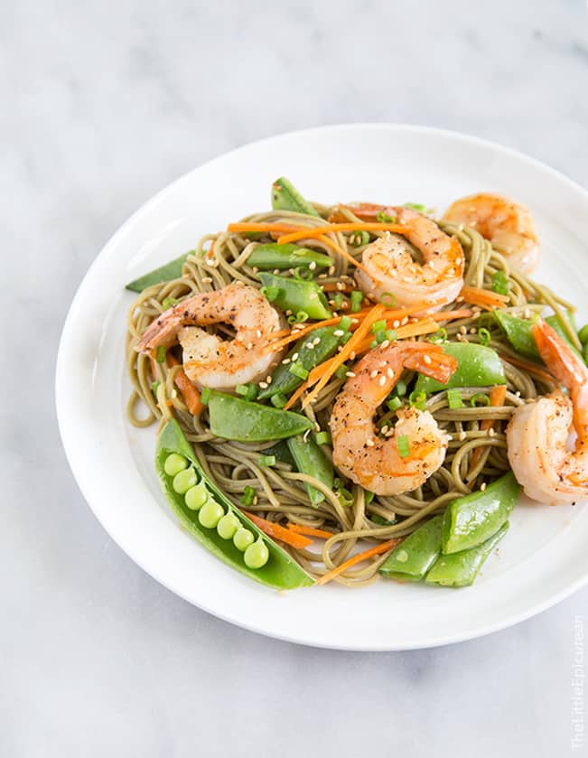 Soba Noodles with Shrimp and Snap Peas | the little epicurean