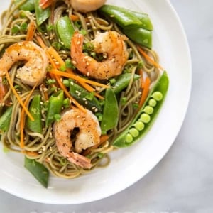 Soba Noodles with Shrimp and Snap Peas | the little epicurean