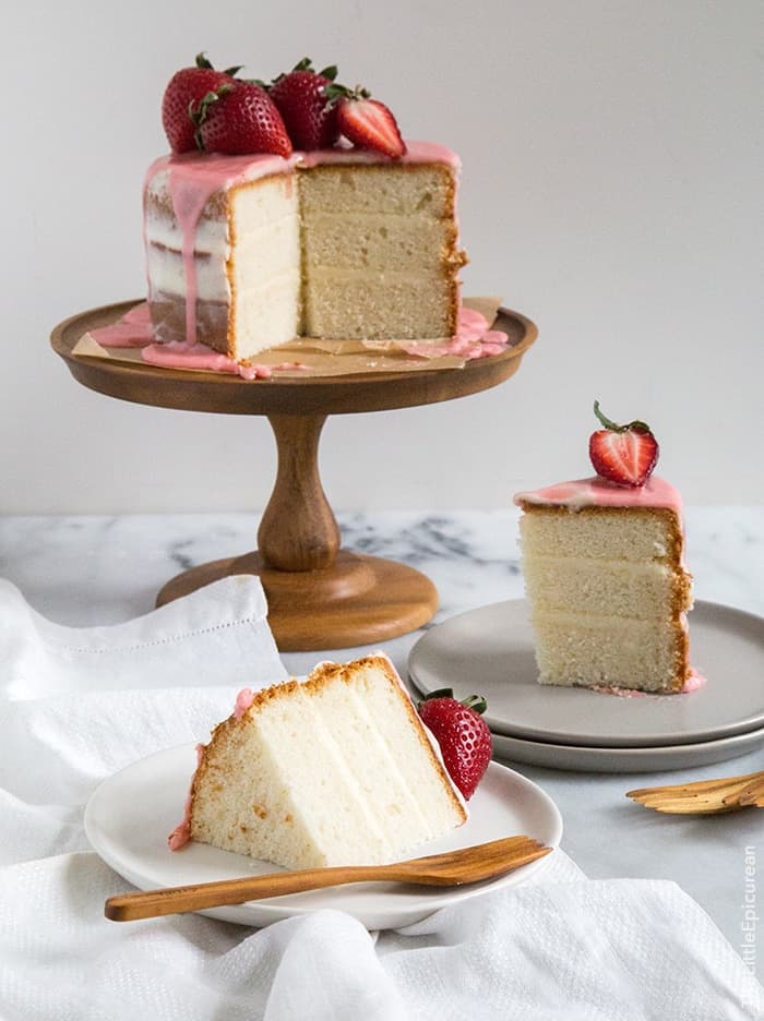 Strawberry Vanilla Cake | the little epicurean