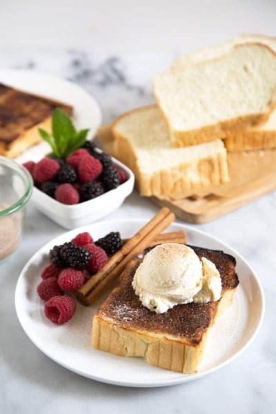 Cinnamon Sugar Milk Bread Toast | the little epicurean