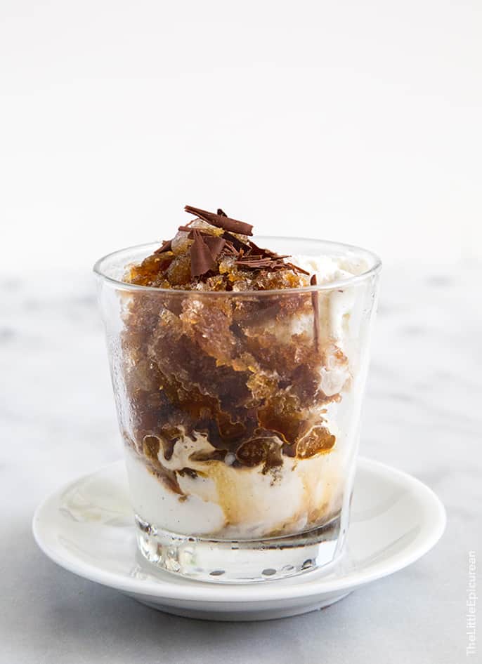 Espresso Granita with Ice Cream-The Little Epicurean