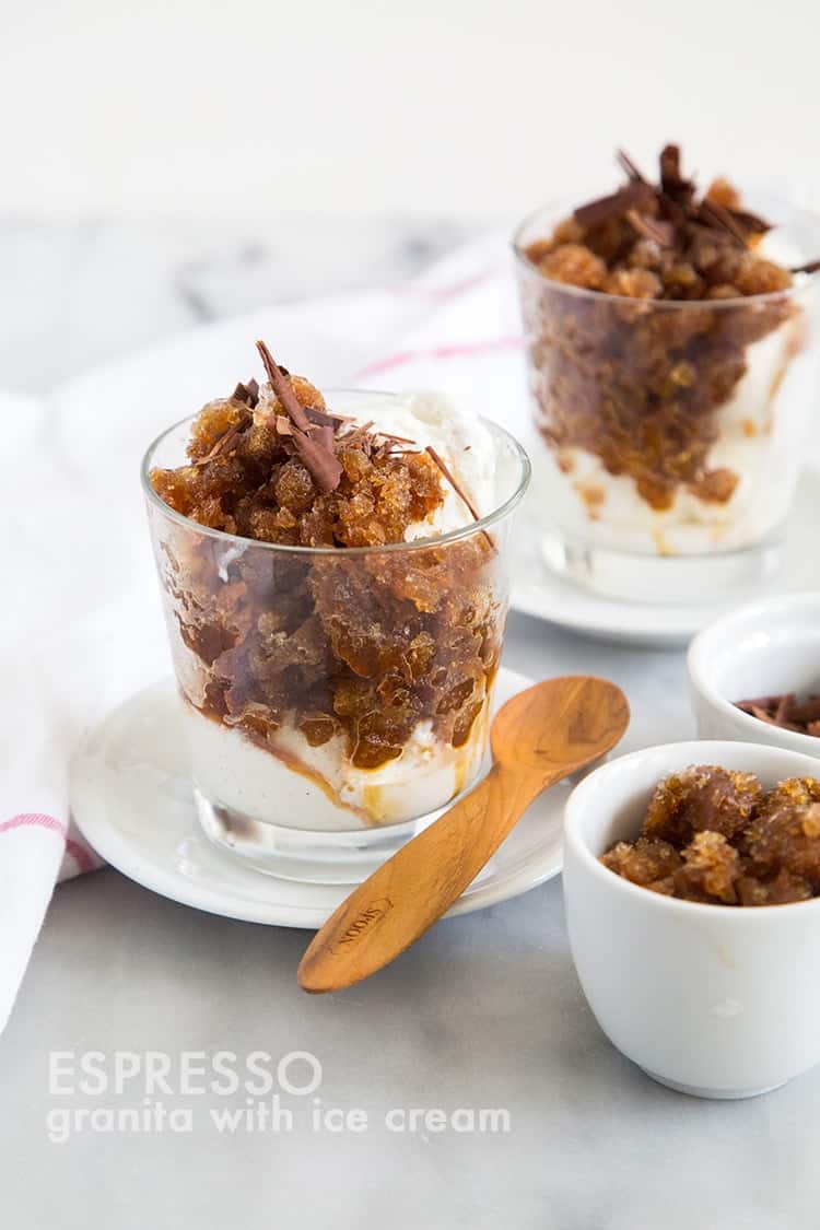 Espresso Granita with Ice Cream-The Little Epicurean