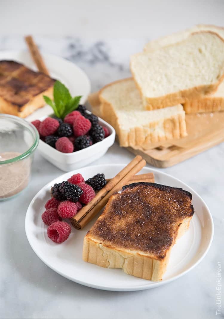 Cinnamon Sugar Milk Bread Toast | the little epicurean