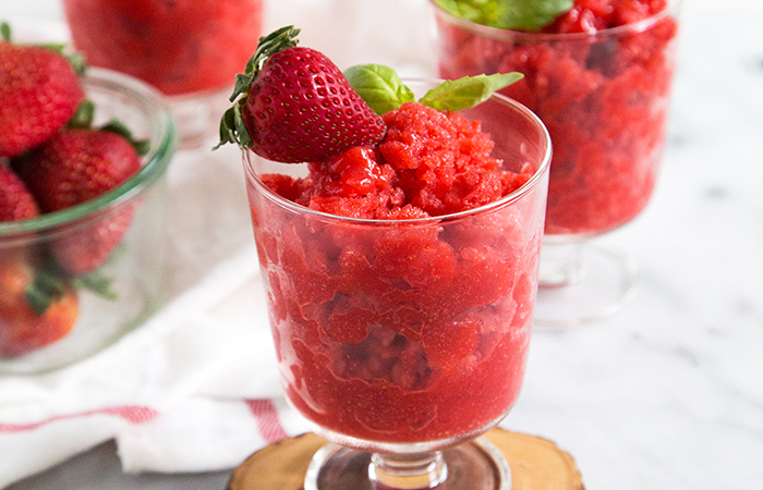 Strawberry Basil Granita | the little epicurean