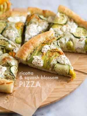 Ricotta Squash Blossom Pizza | the little epicurean