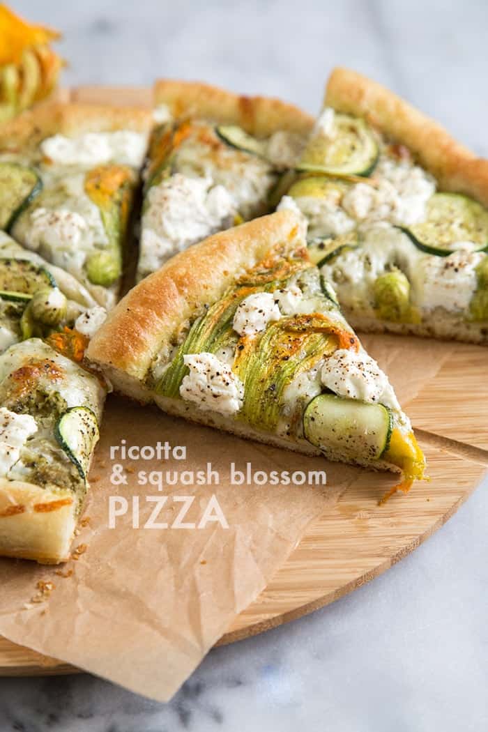 Ricotta Squash Blossom Pizza | the little epicurean