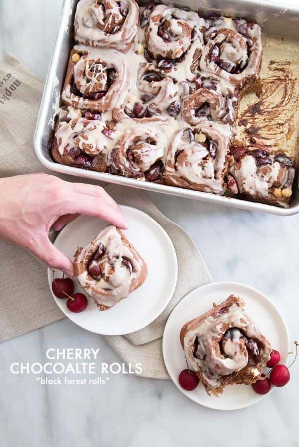 Cherry Chocolate Rolls | the little epicurean