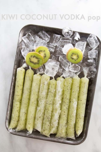 Kiwi Coconut Vodka Pops | the little epicurean