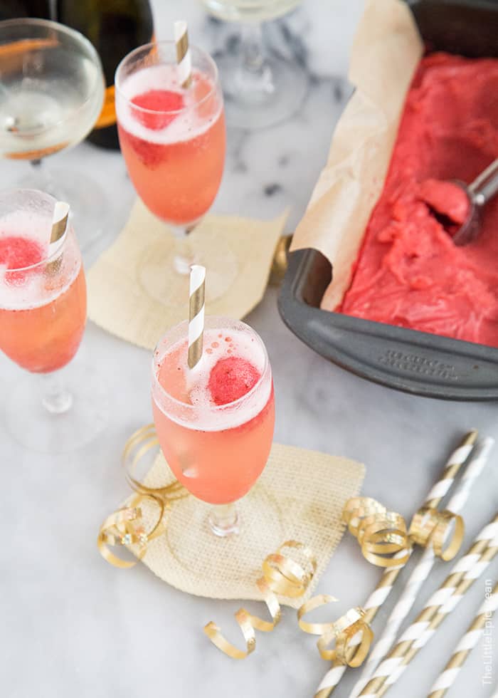 Strawberry Sorbet Bellini | the little epicurean