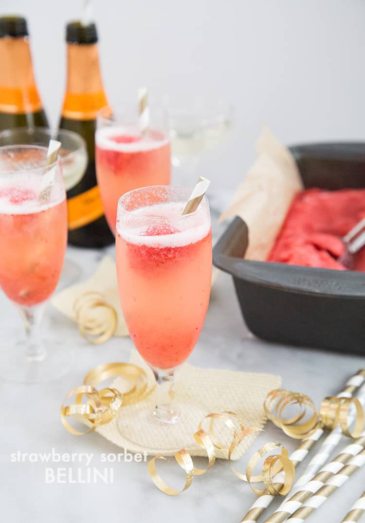 Strawberry Sorbet Bellini | the little epicurean